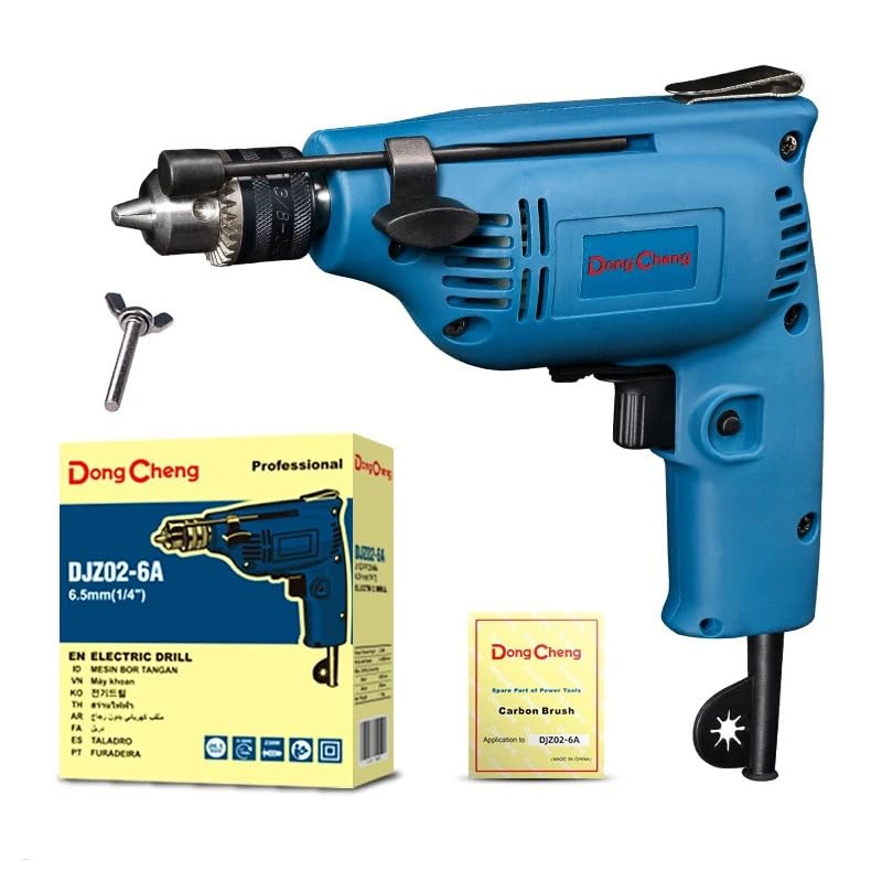 Dongcheng 6.5mm Corded Electirc Drill With Variable Speed And Reversible 1/4-Inch 6.5mm Chuck 230W Power 0-3800r/min