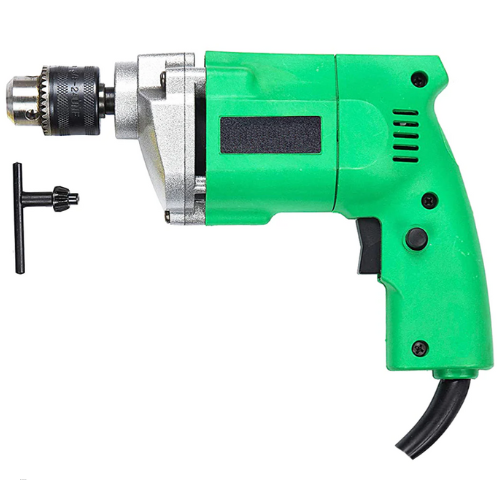 Hettro 10mm Drill Machine with warranty - Pistol Grip Drill for Wall, Wood, Steel, Concrete (Green)